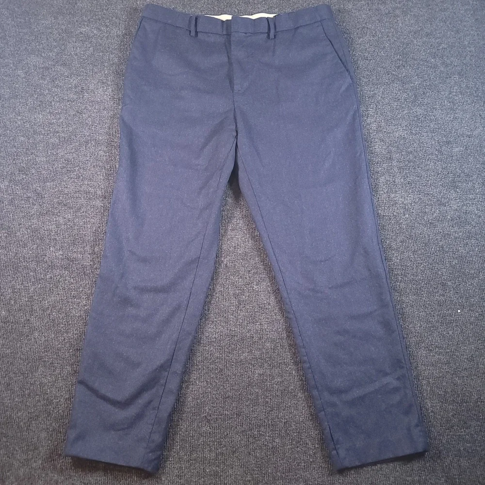 Banana Republic 35x30‎ Vitale Barberis Canonico Flannel 120s Navy Pants *Flaws*
